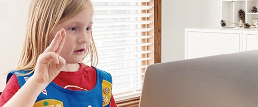 Girl in Virtual troop meeting Girl_In_Virtual_Troop_Meeting