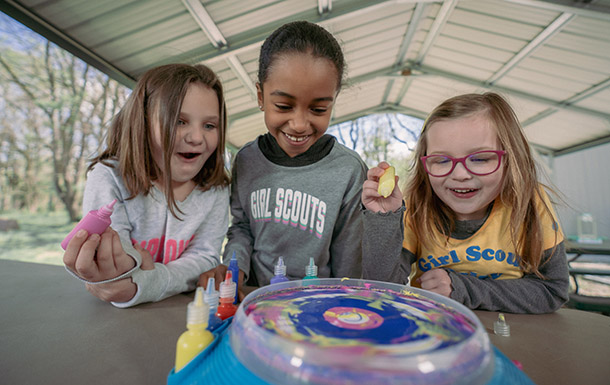 girl making windmill stem activity